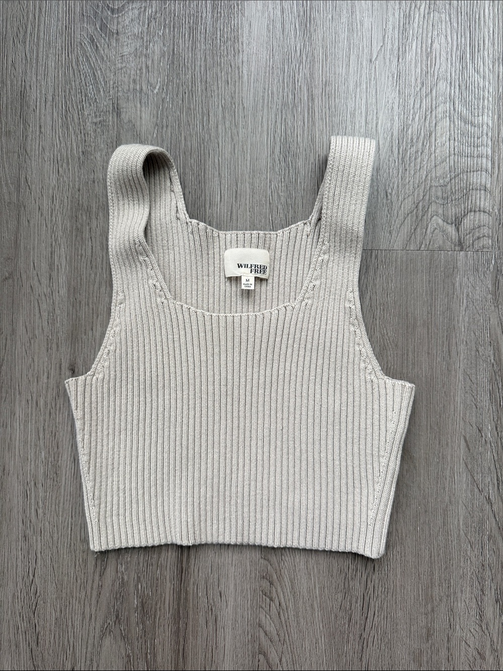 Wilfred Cream Ribbed Cropped Tank